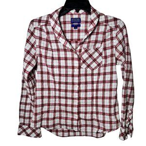 Pendleton Women’s XS Fitted Plaid Button Down Shirt Red White
